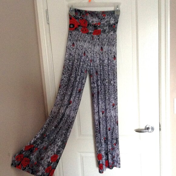 Casual Land Pants - Casual Land Women's Palazzo Wide Leg Pants Fold Over Waistband High Waist S/P